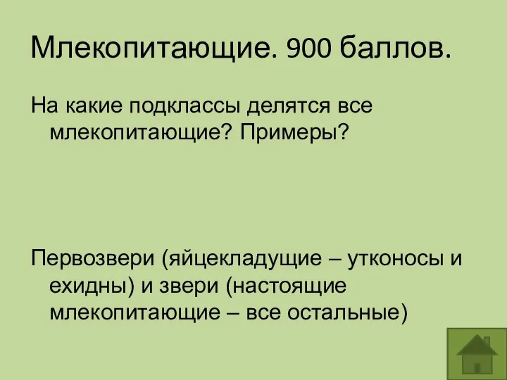 Млекопитающие. 900 баллов. На какие подклассы делятся все млекопитающие? Примеры? Первозвери