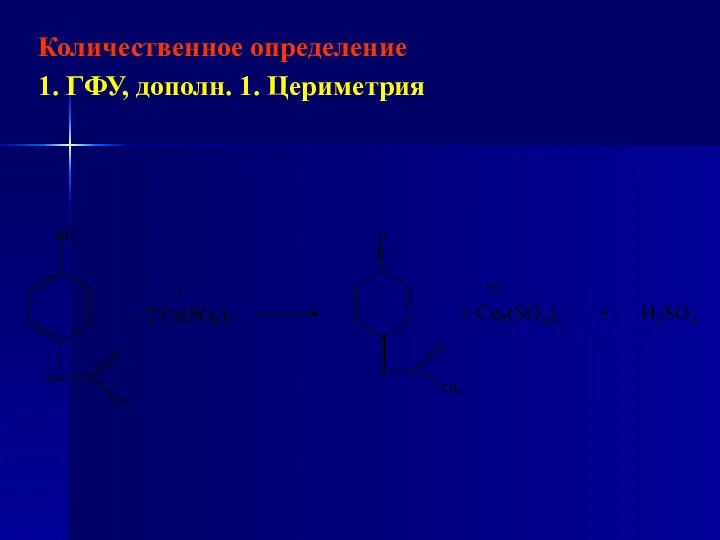 Количественное определение 1. ГФУ, дополн. 1. Цериметрия