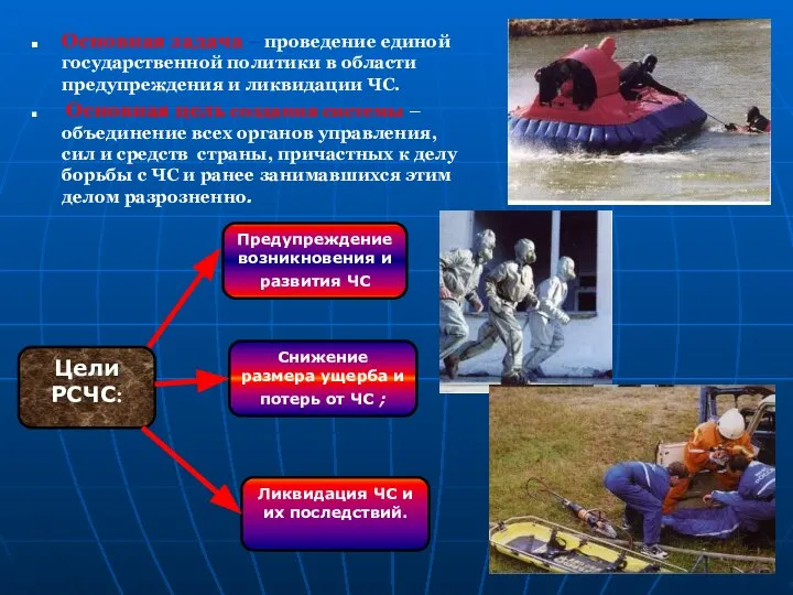 Основная задача – проведение единой государственной политики в области предупреждения и