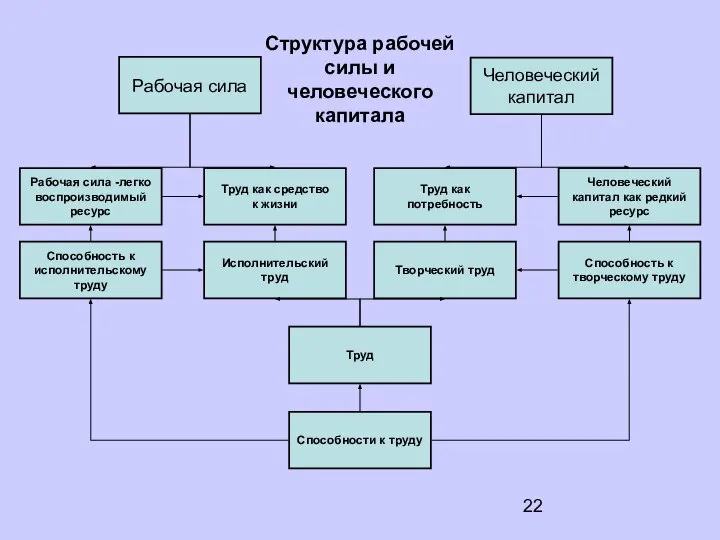 Человеческий капитал как редкий ресурс Труд как потребность Труд как средство