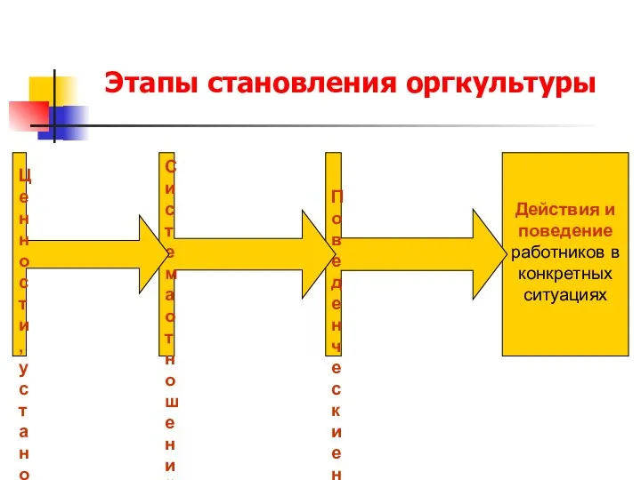 Этапы становления оргкультуры