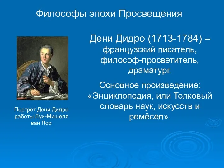 Философы эпохи Просвещения Портрет Дени Дидро работы Луи-Мишеля ван Лоо Дени