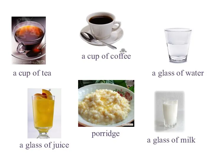 a cup of tea a cup of coffee a glass of
