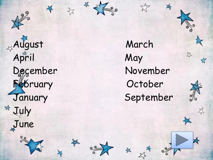 August March April May December November February October January September July June