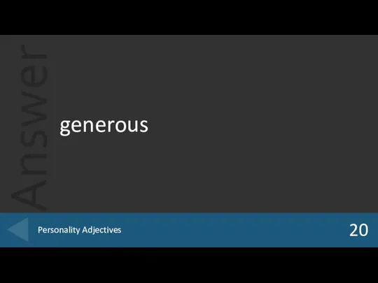 generous 20 Personality Adjectives