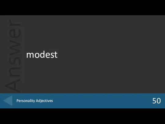 modest 50 Personality Adjectives