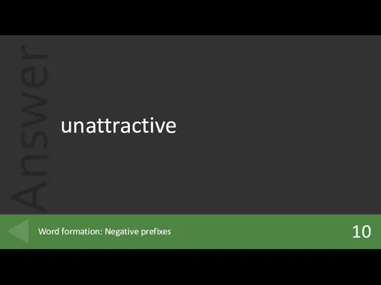 unattractive 10 Word formation: Negative prefixes
