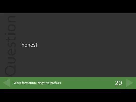 honest 20 Word formation: Negative prefixes