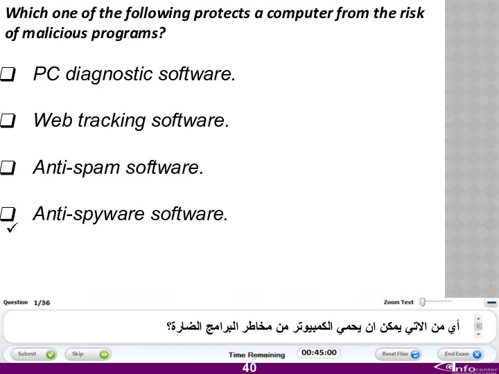 Which one of the following protects a computer from the risk