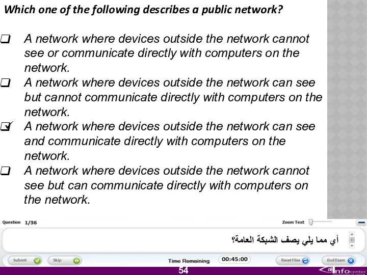 Which one of the following describes a public network? A network