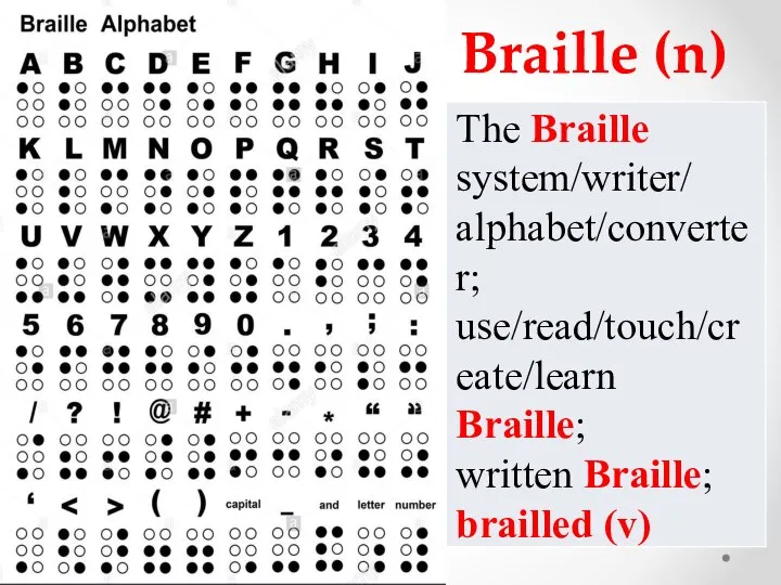 Braille (n)