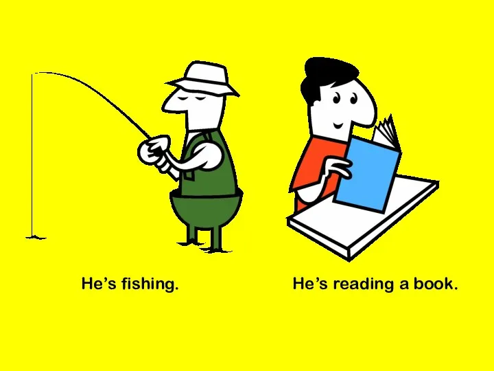 He’s fishing. He’s reading a book.