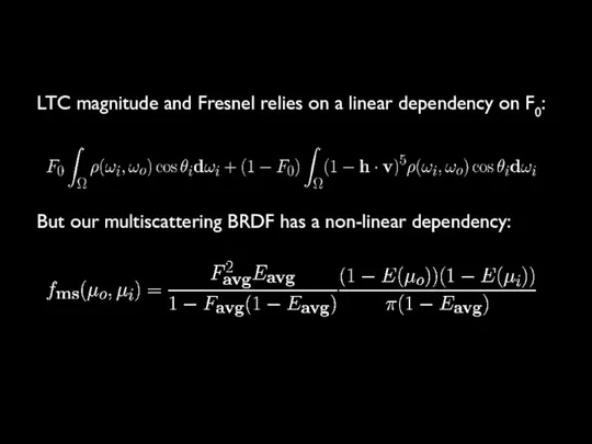 LTC magnitude and Fresnel relies on a linear dependency on F0: