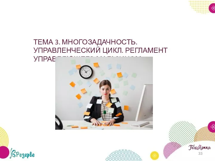 ТЕМА 3. МНОГОЗАДАЧНОСТЬ. УПРАВЛЕНЧЕСКИЙ ЦИКЛ. РЕГЛАМЕНТ УПРАВЛЯЮЩЕГО МАГАЗИНОМ