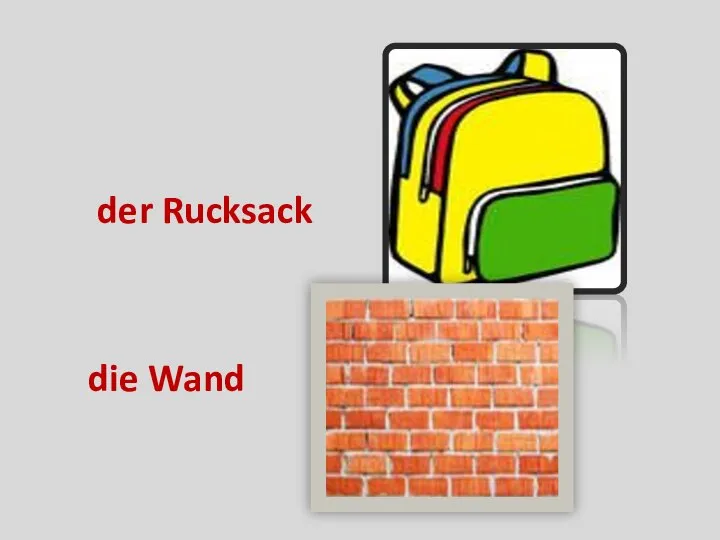 der Rucksack die Wand