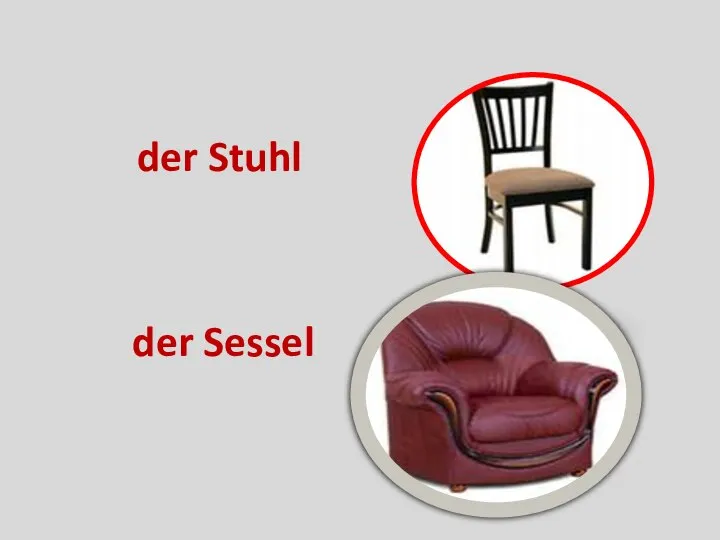 der Stuhl der Sessel