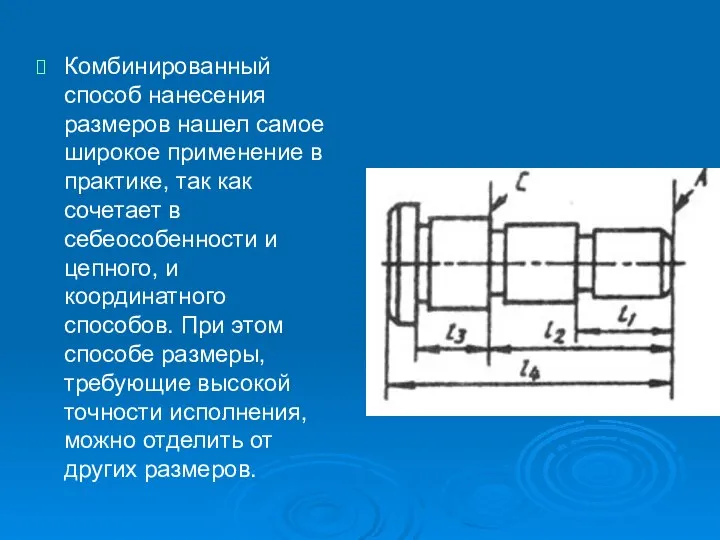 Комбинированный способ нанесения размеров нашел самое широкое применение в практике, так