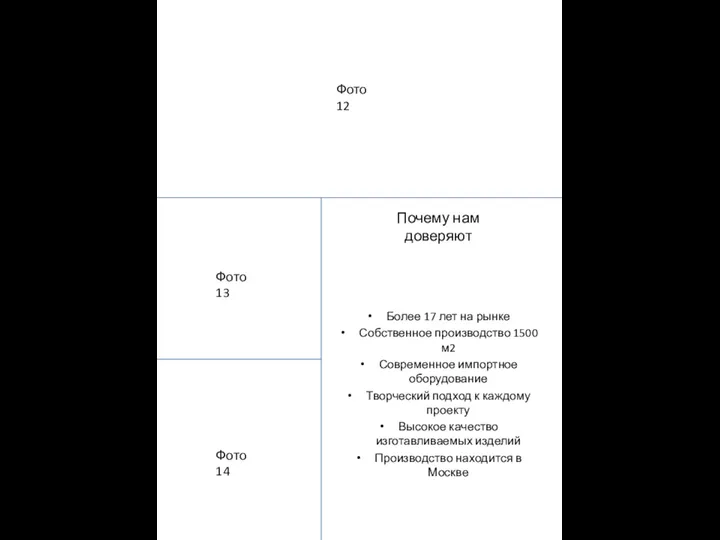 Более 17 лет на рынке Собственное производство 1500 м2 Современное импортное