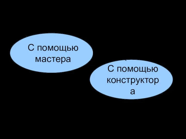 Запросы в БД С помощью мастера С помощью конструктора