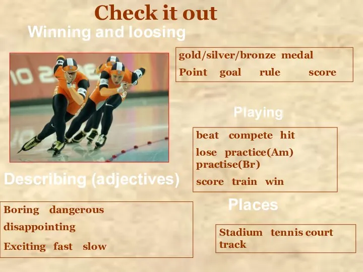 Check it out Winning and loosing gold/silver/bronze medal Point goal rule