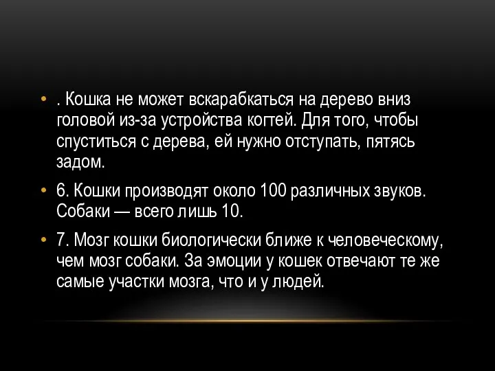 . Кошка не может вскарабкаться на дерево вниз головой из-за устройства