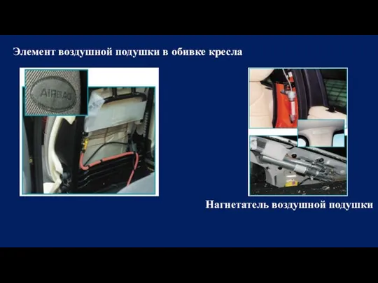 Элемент воздушной подушки в обивке кресла Нагнетатель воздушной подушки