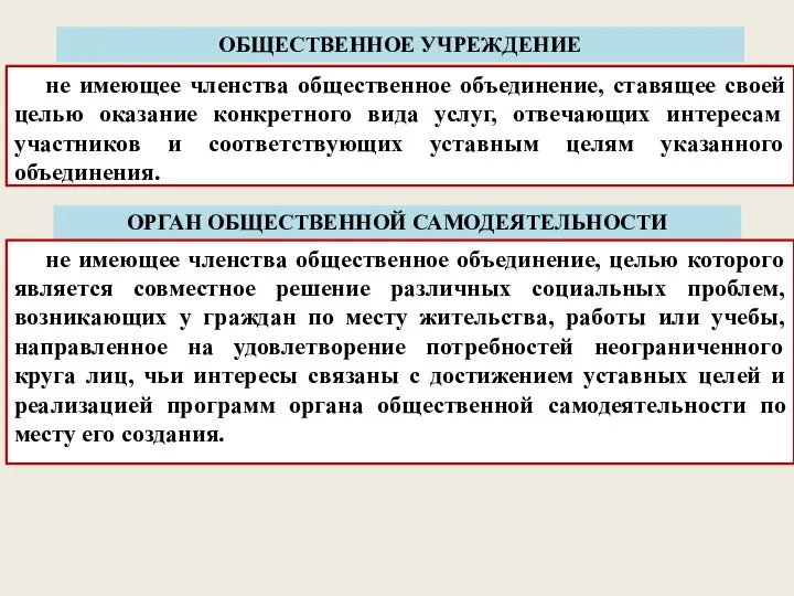 ОБЩЕСТВЕННОЕ УЧРЕЖДЕНИЕ не имеющее членства общественное объединение, ставящее своей целью оказание