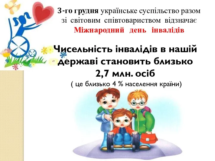 3-го грудня українське суспільство разом зі світовим співтовариством відзначає Міжнародний день