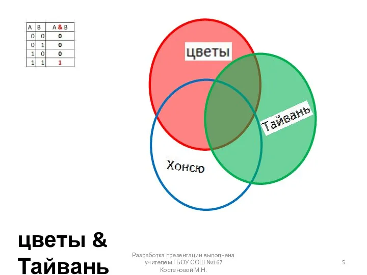 цветы & Тайвань Разработка презентации выполнена учителем ГБОУ СОШ №167 Костеновой М.Н.