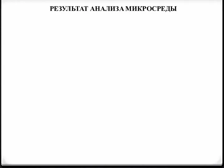 РЕЗУЛЬТАТ АНАЛИЗА МИКРОСРЕДЫ