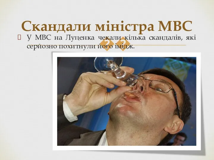 У МВС на Луценка чекали кілька скандалів, які серйозно похитнули його імідж. Скандали міністра МВС