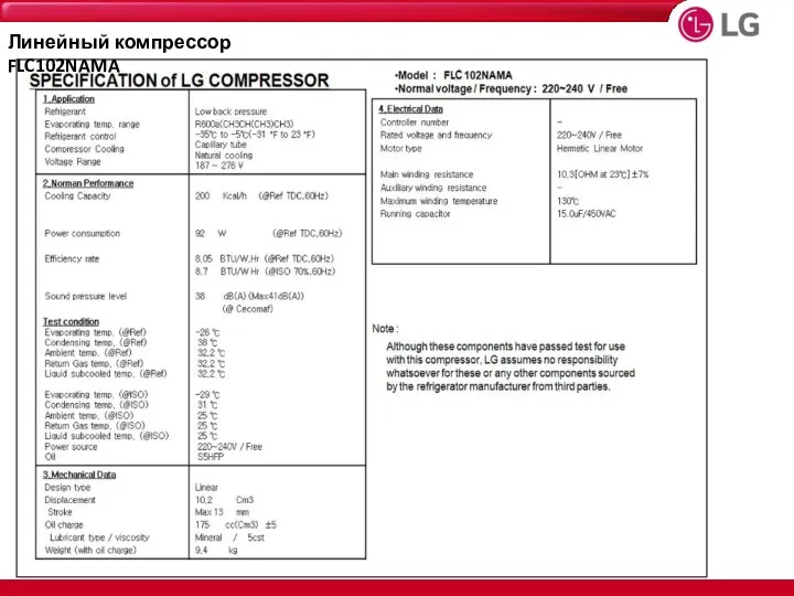 Линейный компрессор FLC102NAMA