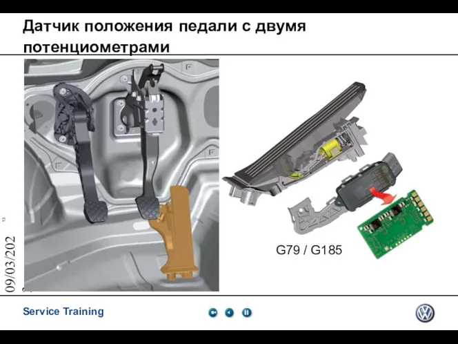 09/03/2023 Датчик положения педали с двумя потенциометрами G79 / G185