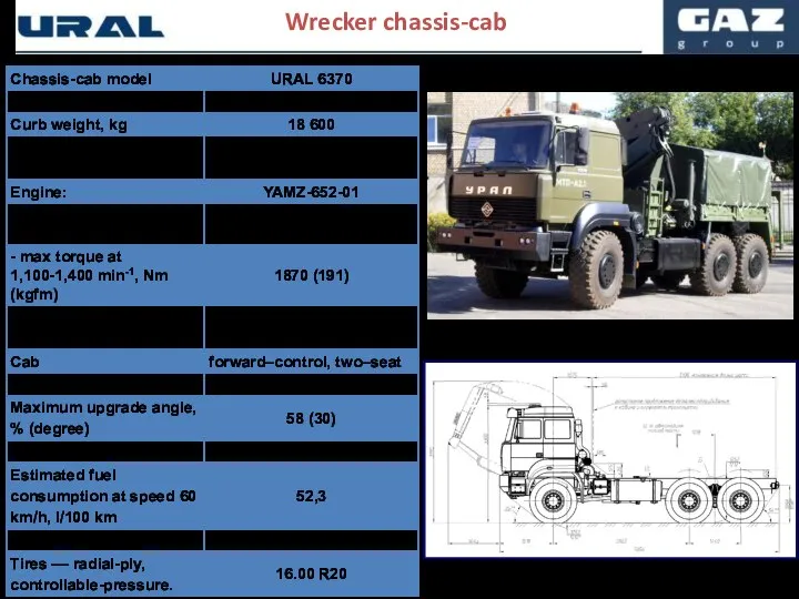 Wrecker chassis-cab