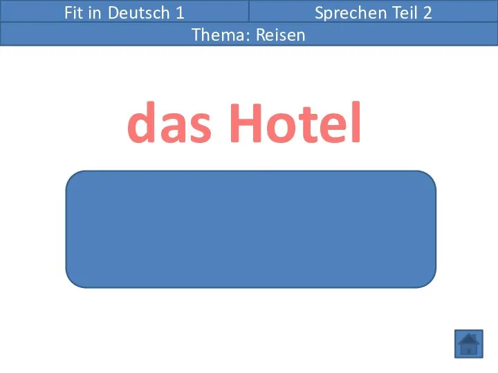 Fit in Deutsch 1 Sprechen Teil 2 das Hotel Mögliche Frage: