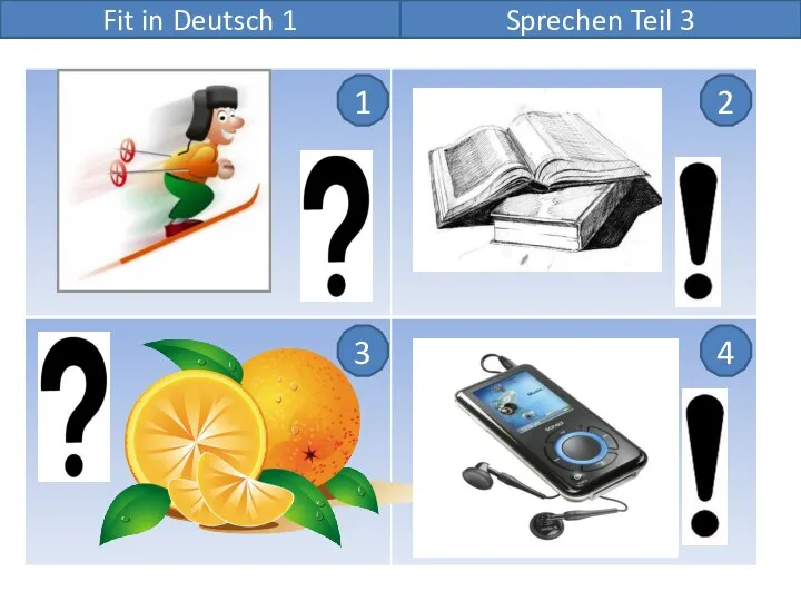 Fit in Deutsch 1 Sprechen Teil 3 1 2 3 4