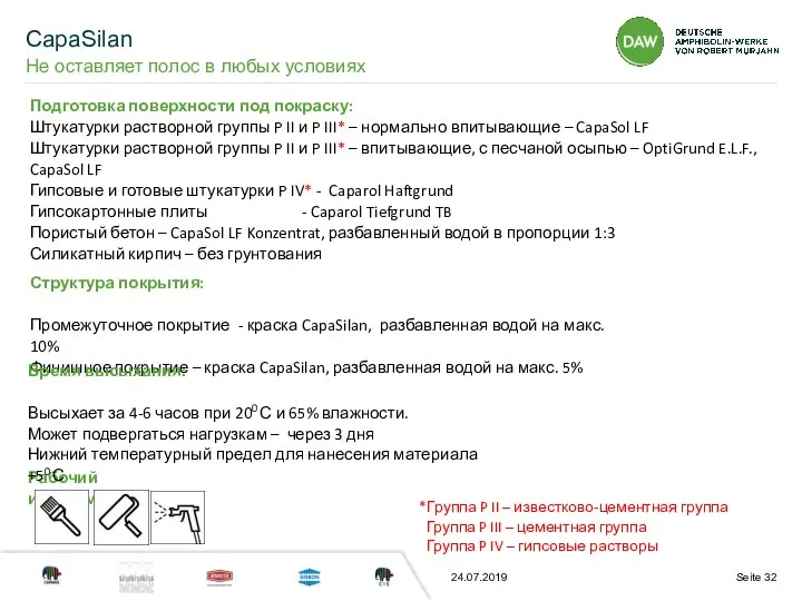 24.07.2019 Подготовка поверхности под покраску: Штукатурки растворной группы P II и