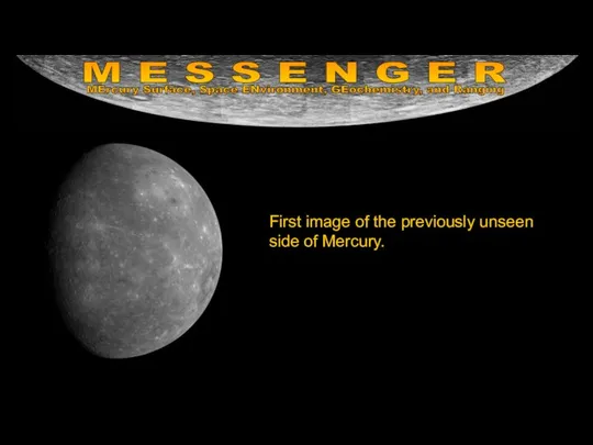 First image of the previously unseen side of Mercury.