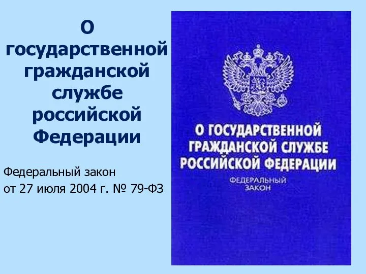 О государственной гражданской службе российской Федерации Федеральный закон от 27 июля 2004 г. № 79-ФЗ