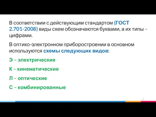 В соответствии с действующим стандартом (ГОСТ 2.701-2008) виды схем обозначаются буквами,