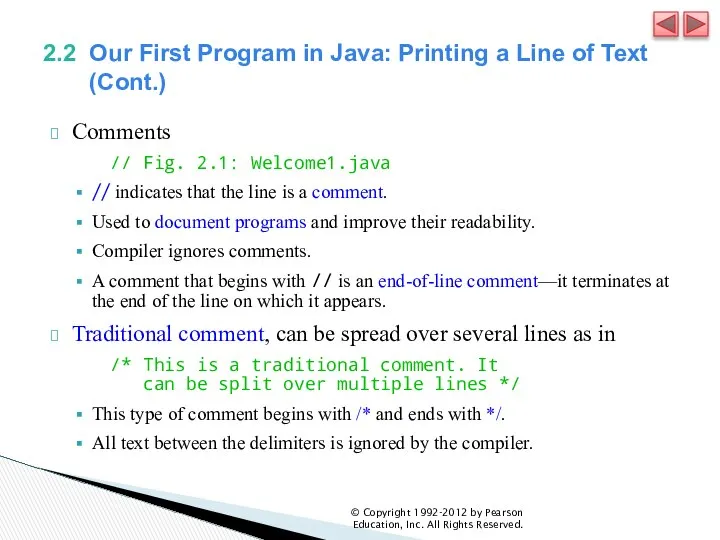 2.2 Our First Program in Java: Printing a Line of Text