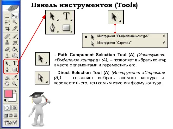 Панель инструментов (Tools) - Path Component Selection Tool (A) (Инструмент «Выделение