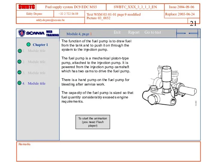 Remarks Text WSM 03:01-01 page 9 modified Picture 03_0852 Module 4,