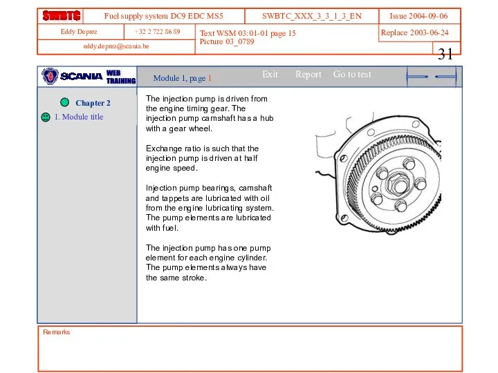 Text WSM 03:01-01 page 15 Picture 03_0789 Remarks Module 1, page