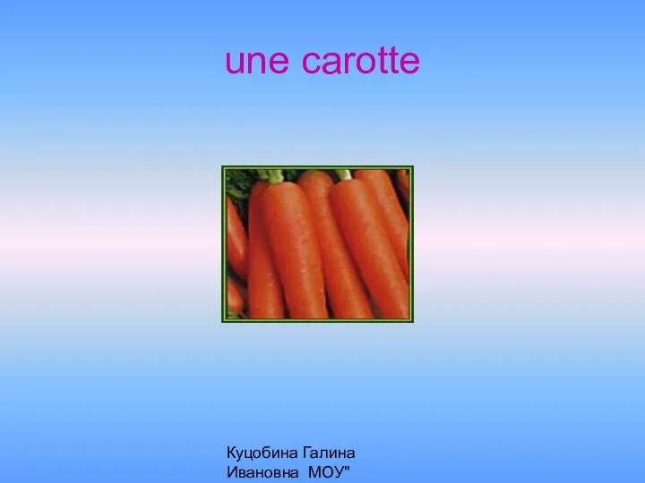Куцобина Галина Ивановна МОУ"Алексеевская СОШ" une carotte