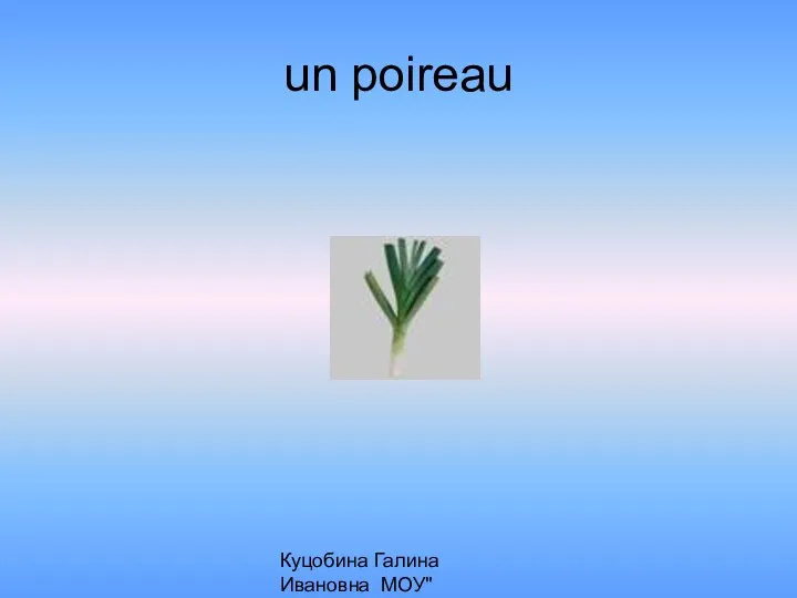Куцобина Галина Ивановна МОУ"Алексеевская СОШ" un poireau