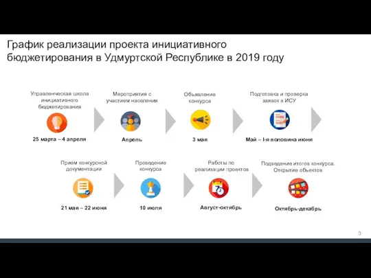 График реализации проекта инициативного бюджетирования в Удмуртской Республике в 2019 году