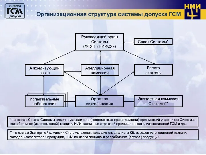 Организационная структура системы допуска ГСМ