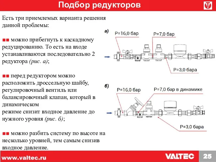 Подбор редукторов Есть три приемлемых варианта решения данной проблемы: ■■ можно