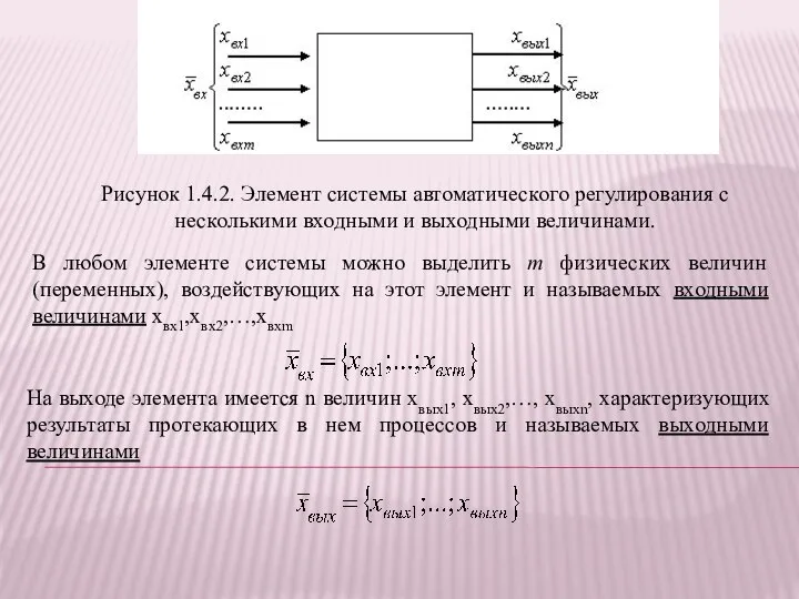 Рисунок 1.4.2. Элемент системы автоматического регулирования с несколькими входными и выходными